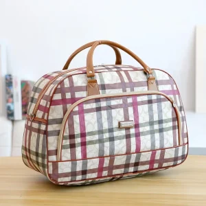 Outdoor Travelling Waterproof PU Material Zipper Closure Unisex Carry on Luggage Colorful Travel Bag with Handle
