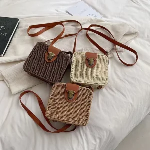 Outdoor Women Holiday Leisure Shoulder Strap Rattan High Quality Handmade Tote Ladies Straw Beach Bag