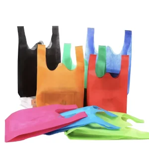 Oversize Eco Friendly Custom Non Woven Tote Handbag T Shirt Bag for Supermarket Shopping Nonwoven Bags