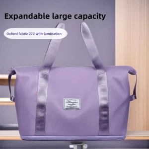 Oxford Short Trip Travel Bag Women Large Capacity Expandable Dry Wet Separation Gym Sports Yoga Maternity Storage Luggage String