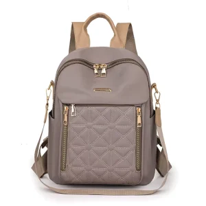 Oxford Solid Color Embroidery Minimalist Women’s Waterproof Backpack Factory Direct Sales