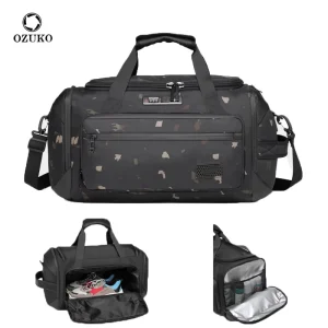 Ozuko 9709 Weekender Duffel Bag with Shoe Compartment for Travel