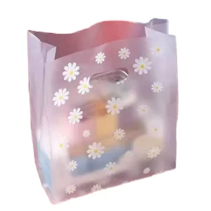 PE Plastic Handle Bags for Retail Packaging Strong & Durable Carry Bags for Supermarket Shopping Takeaway and Daily Use