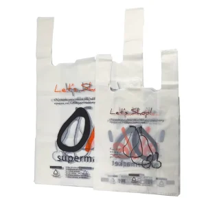 PE Recycled Shopping Bags Disposable Eco friendly Customization Singlet T shirt Bag Reusable Plastic Bags for Shops