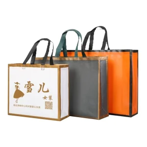 PP Non Woven Shopping Bags With Bottom Fashion Custom Printed LOGO Tote Bags Reinforced Handles