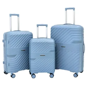 PP Trolly Case Luggage PP Suitcase Three-piece Set 20″ 24″ 28″ Lightweight Style