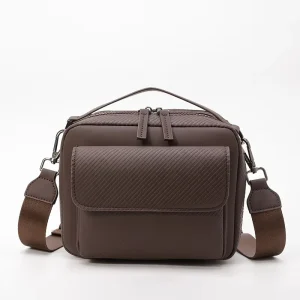 PU Fashion Men’s Durable Waterproof Zipper Closure Luxury Crossbody Messenger Bags