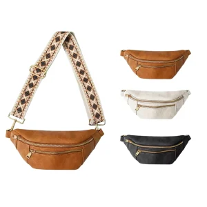 PU Leather Belt Fanny Pack Waist Bag Crossbody Handbag