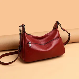 PU Leather Blue Women’s Handbag Vintage Style Shoulder Bag Chains Zipper Closure Crossbody Messenger Bag