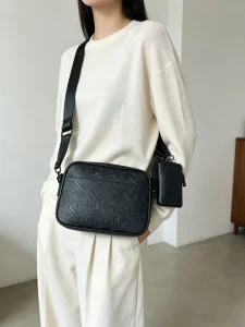 PU Leather Crossbody Bags Embossed Print Mini Purse Set Custom Logo Bulk