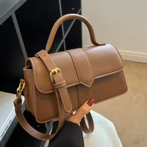 PU Leather Shoulder Bag for Women Handbag Fashion Crossbody Bags Vintage Underarm Bag Square Satchel