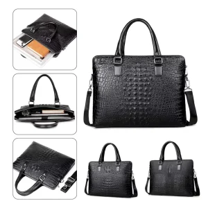 PU Leisure Laptop Case Men’s Handbag Waterproof Single Shoulder Crossbody Bag Business Briefcases Custom Logo