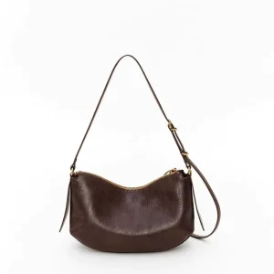 PU Women’s Vintage Style Hobo Tote Bag Zipper Closure Chains Decoration Custom Logo Option Portable All Seasons Shoulder Bag