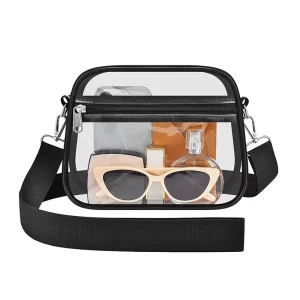 PVC Sling Bag Clear Transparent Shoulder Pack PVC Crossbody Bag With Adjustable Strap for Travel Stadium Concert Work School Use