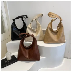 Party Gift Hobo Bags Women Shoulder Retro Single Shoulder Bag Large Capacity Trendy Work Solid Color Outdoor Tote