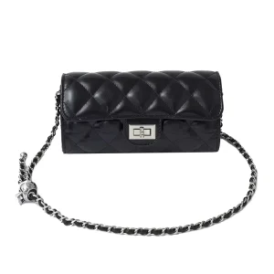 Pen Case Women’s Bag Premium Feel Diamond Pattern Chain Bag Women’s New Soft Leather Versatile Round Shoulder Crossbody Bag