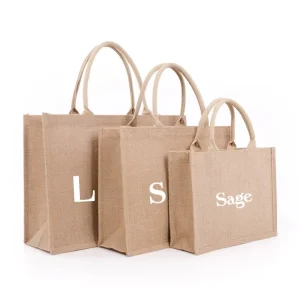 Personalized Cotton Jute Eco friendly Biodegradable Recycled Minimalist Beach Handbag Customizable Color Logo