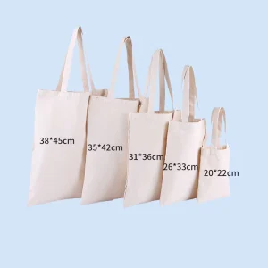Personalized Custom Logo Canvas Cotton Shoulder Bags Organic Cotton Letter Tote Bags for Womens Ladies Shopping Bags for Outdoor