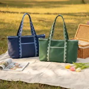 Personalized Eco Friendly Embroidery Beach Portable Large Capacity Daily Use Tote Bag for Women