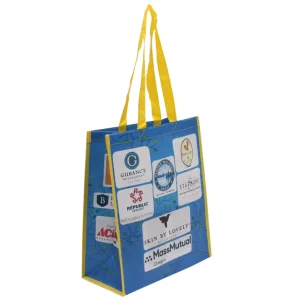 Personalized OEM Eco Friendly Handled Shopping Bag Supermarket Grocery Bag Customized Recycled Laminated RPET Bag