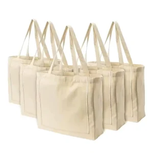 Personalized Plain Tote Bag Custom Logo Cotton Canvas Shopping Bag Sublimation Blank Canvas Tote Bags