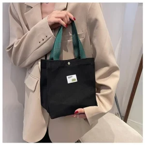 Plain Blank Cotton Canvas Tote Bags Custom Embroidery With Minimum Order Quantity