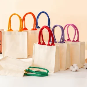 Plain Canvas Tote Bags printing pattern Fabric Tote Bags with Custom Printed Logo Cotton Tote Bag Handle Shopping