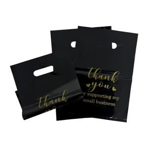 Plastic Die Cut Grocery Bag Recyclable LDPE Plastic Poly Shopping Bag T shirt Carrier Bag for Clothing Shoes Fur Gift Packaging