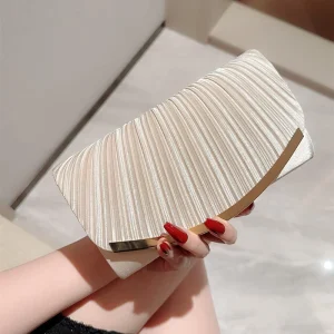 Pleated Ladies Evening Bag Clutch Purses Party Handbags Wedding Bag Purse Messenger Bag for Women Candy