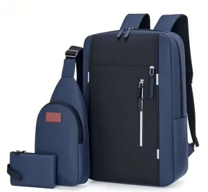 Polyester Casual Custom Logo Business Travel Laptop Backpacks 3 in 1 Laptop Backpacks with Usb