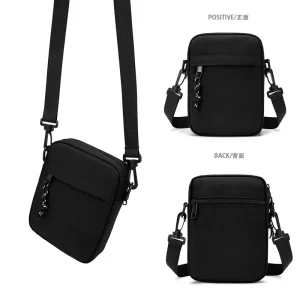 Polyester Crossbody Bag Men’s One Shoulder Messenger Bag With Detachable Shoulder Strap