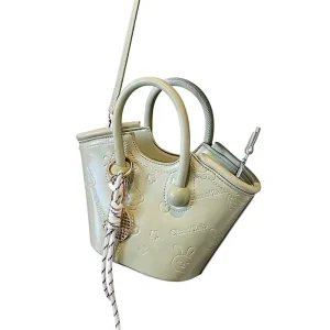 Popular Bestselling Small Women’s Spring New Niche Design Crossbody Korean Style Bucket Bag with PU Lining