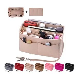 Popular Felt Cosmetic Bag Colorful Felt Bag Organizer Removable Felt Purse Insert Lady Travel Bag