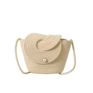Popular Lady Handmade Straw Woven Single Strap Shoulder Crossbody Bag Summer Style Seaside Holiday Beach Small Bag