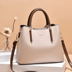Popular Tote Bag Women’s Bucket Bag Pure Color Lady Handbag Large Capacity