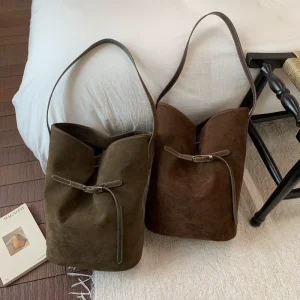 Popular soft Hardness Ladies’ Bucket Bags Young Lady Handbags Women Large Capacity Cross border Portable Bucket Bag