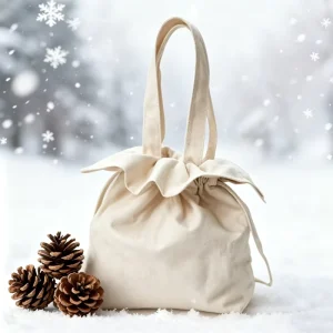 Portable Cotton Linen Drawstring Bag with Handle Eco Friendly Travel Organizer for Makeup Jewelry Toiletries Storage Tote Bags