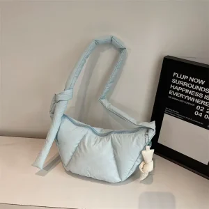 Portable Custom Logo Puffer Quilted Changing Bag Mommy Baby Diaper Nappy Caddy Organizer Mom Shoulder Tote