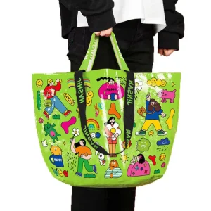 Portable Large Capacity Customized Logo Printing PP Woven Tote Bags Laminated Polypropylene Woven Shopping Bags