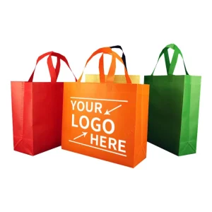 Portable Non Woven Small Flat Handled Shoulder Strap Shopping Bag Grocery Use Christmas Gift Environmental Protection Fixed Logo