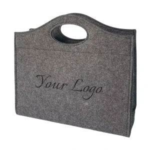 Portable Promotion Custom Printed Logo Felt Tote Bag Handbags Wool Felt Grocery Shopping Tote Bag
