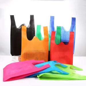 Portable Reusable Eco Friendly Custom Logo Shopping Tote Non Woven Bottomless Thank You Gift Bag