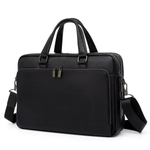 Portable Soft Men’s Office Business Briefcase Top grain Cowhide Genuine Leather Messenger Satchel Bag Padded Laptop