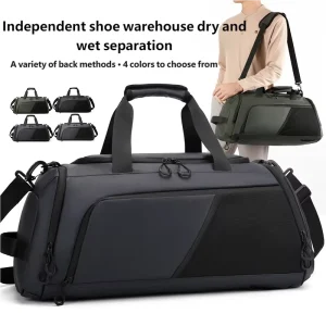 Premium Business Sports Duffel Bag Large Capacity Waterproof Wet-Dry Separation Shoe Compartment Gym Travel Bag