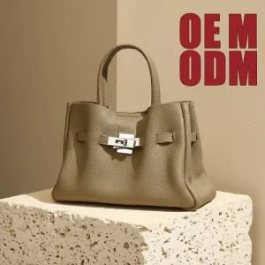 Premium Cowhide Pebbled Leather Handbag for Ladies Soft Touch Silver Hardware Crossbody Bag Manufacturer Direct