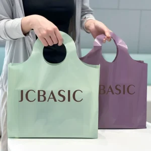 Premium Fashion Custom Logo Tote Bag for Clothing Store Plastic Shopping Bags with Handles for Women’s Apparel