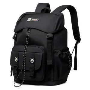 Premium Fashion Waterproof Travel Laptop Rucksack School Backpack Student Bookbag Anti Theft Unisex Black TPU Chain Strap