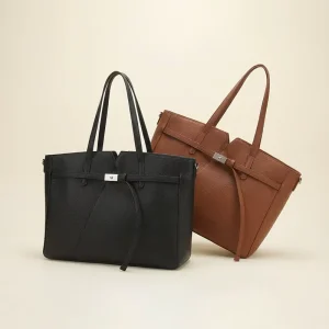 Premium Genuine Leather Tote Bag Women Designer Handbag Large Shoulder Purse Elegant Business Luxury Carryall