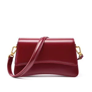 Premium Genuine Leather Women Shoulder Bag Korean Niche Design Saddle Bag Luxury Underarm Crossbody Stylish Nylon