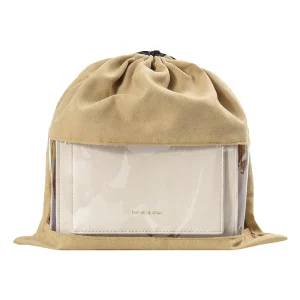 Premium Multi Size Drawstring Dust Bags Clear Window Non Woven Fabric Handbag Storage Pouch for Purse